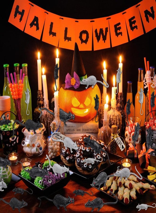DOITEM 46 Pcs Plastic Fake Rat Plastic Mouse Toys Decorations Realistic Pranks Rats Simulated Small Mouse Mice Toys for April Fools Day Halloween Prank Party Supplies - Image 3